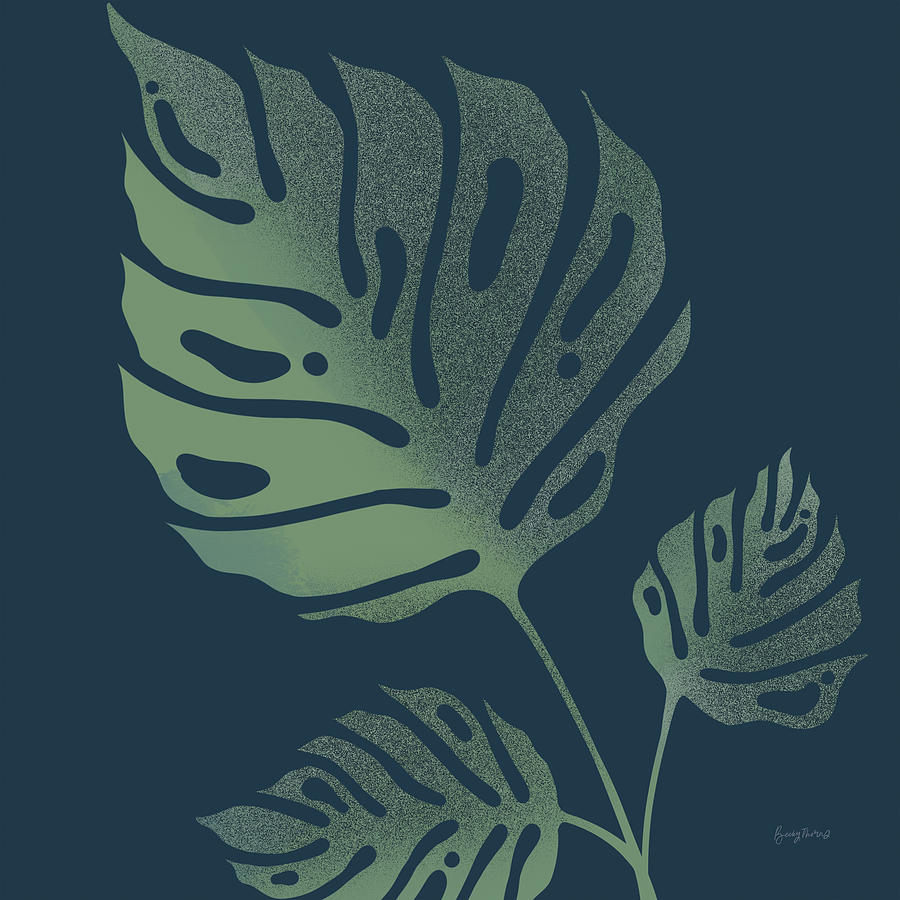 Blue Painting - Monstera Iv by Becky Thorns