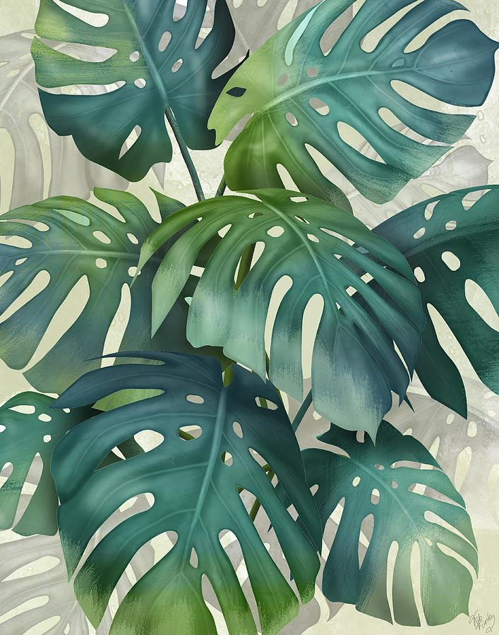 Monstera Tropical Tones Painting by Fab Funky