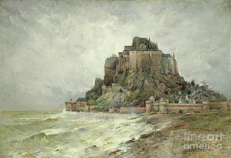 Romanesque Painting - Mont Saint-michel, 1896 by Emile Noirot