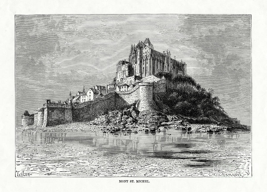 Mont-saint-michel, Normandy, France Drawing by Print Collector