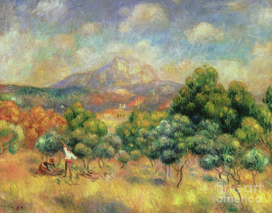 Mont Sainte-Victoire, 1889 Painting by Pierre Auguste Renoir