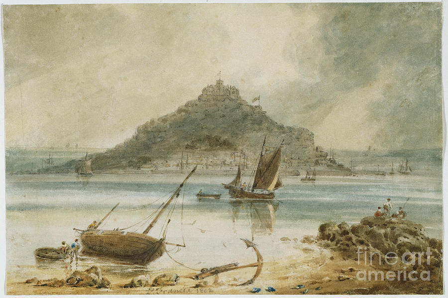 Mont St Michel, 1802 Painting by Francois Louis Thomas Francia