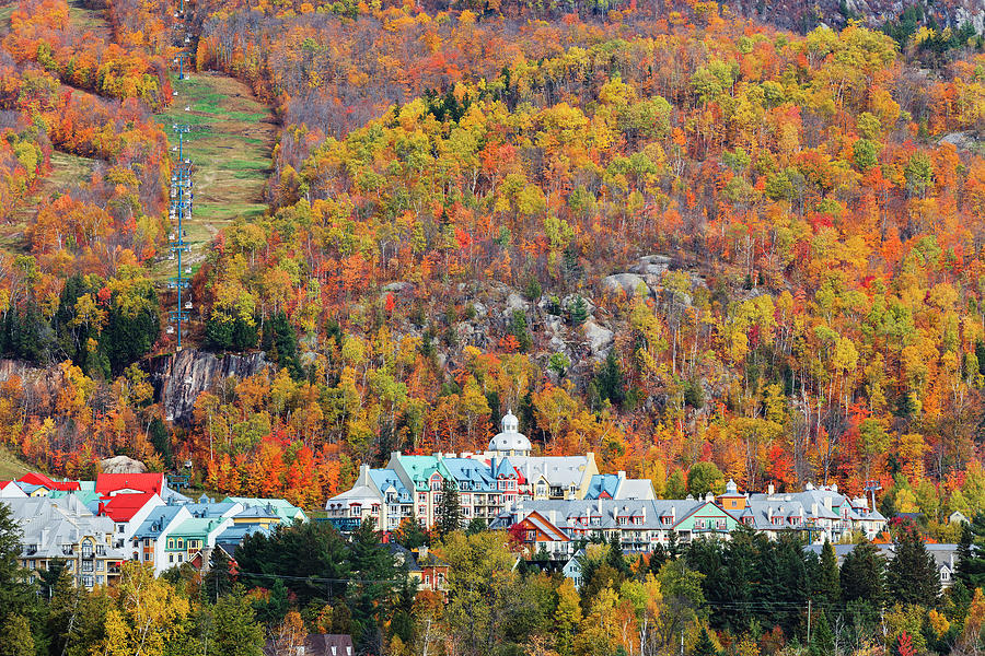 Mont Tremblant Village In Autumn Photograph by Ken Gillespie / Design Pics