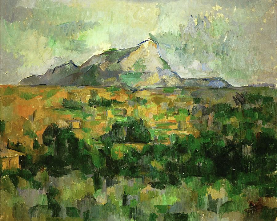 Montagne Sainte Victoire, 1885 Cezanne painted this mountain, near Aix-en-Provence. Painting by Paul Cezanne -1839-1906-
