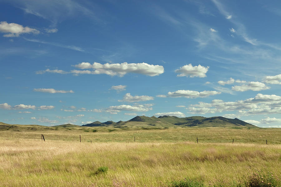 Montana Big Sky Over Golden Prairie Photograph by Debibishop