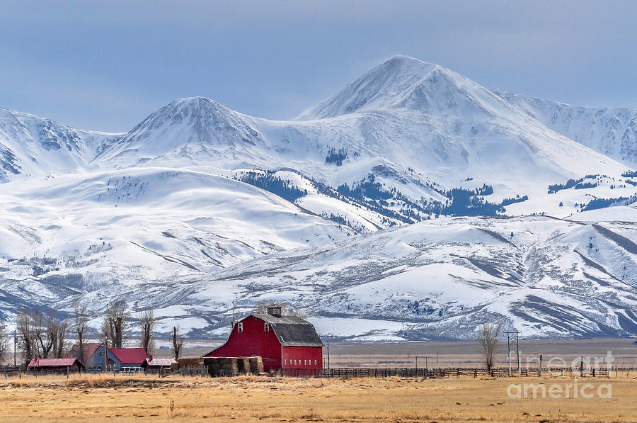 Mountain Photograph - Montana Farm Dwarfed By Tall Mountains by Mh Anderson Photography Mountain Photograph - Montana Farm Dwarfed By Tall Mountains by Mh Anderson Photography