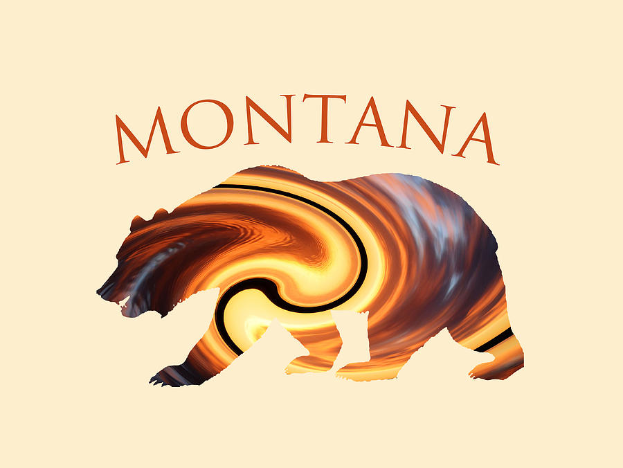 Abstract Digital Art - Montana Grizzly- Abstract by Whispering Peaks Photography