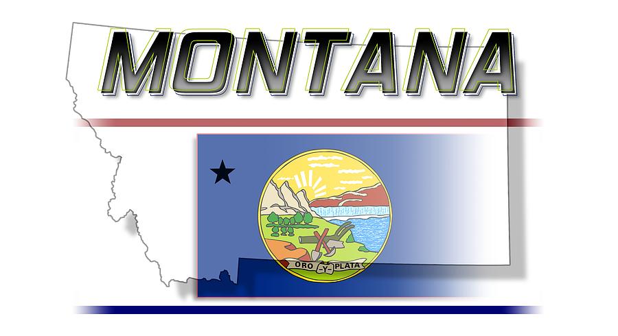 Montana State Horizontal Print Digital Art by Rick Bartrand