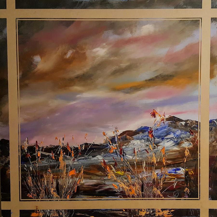 Montana Stormy Expressions        6 19 Painting by Cheryl Nancy Ann Gordon