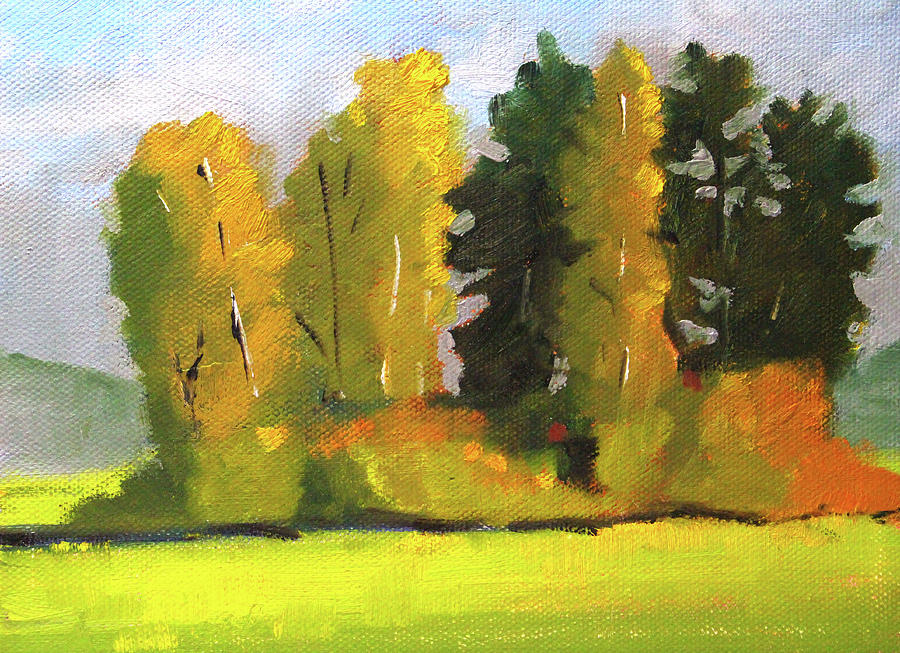 Montana Trees Painting by Nancy Merkle