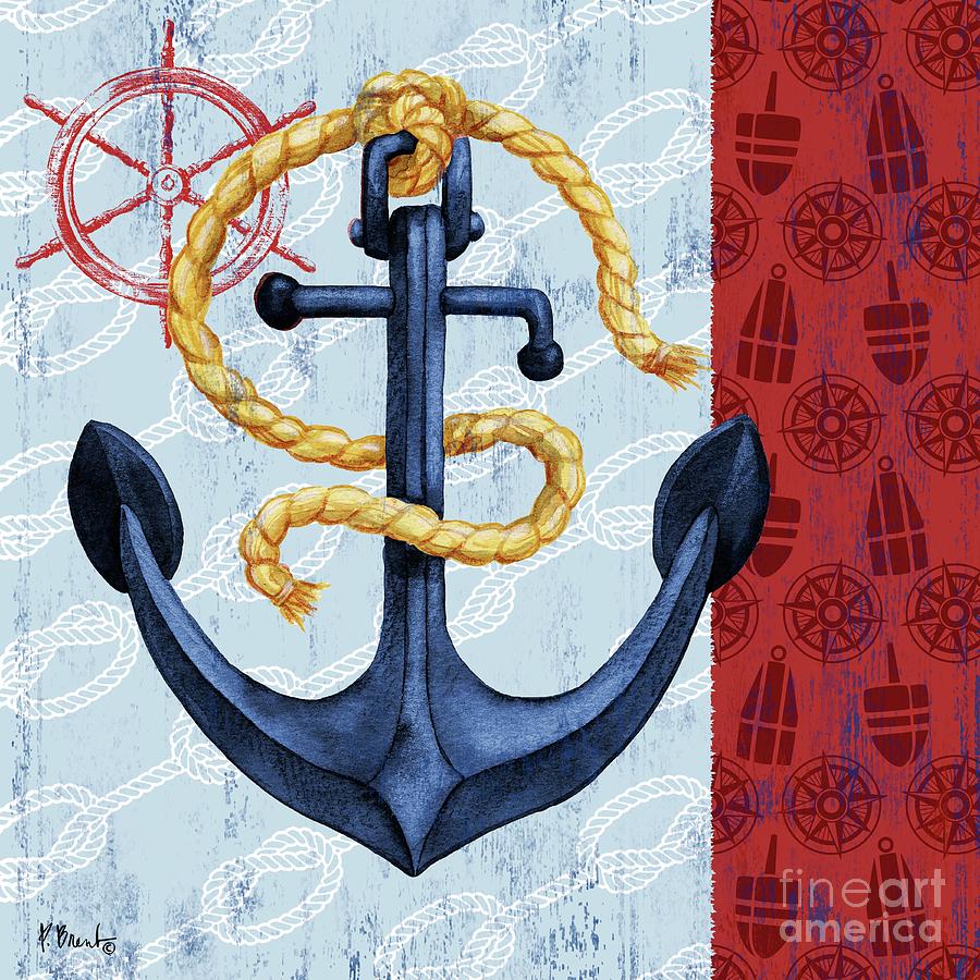 Rope Painting - Montauk Anchor II by Paul Brent