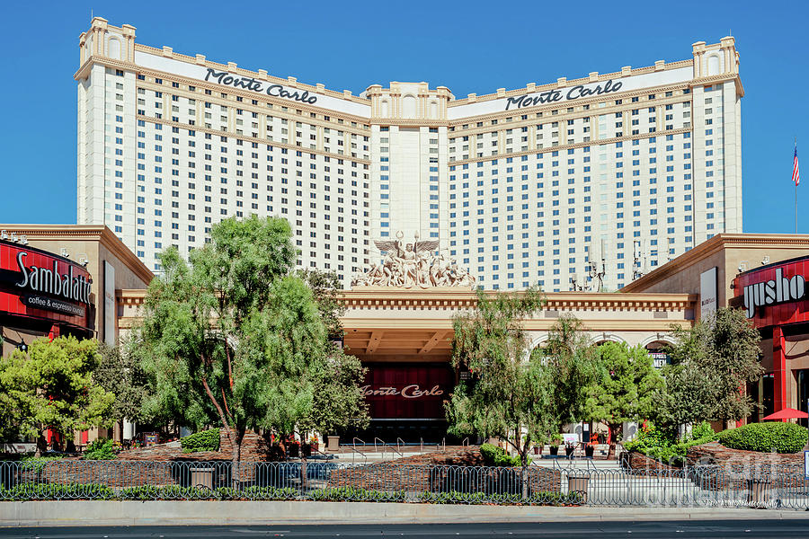 Las Vegas Photograph - Monte Carlo Casino Full Front View by Aloha Art