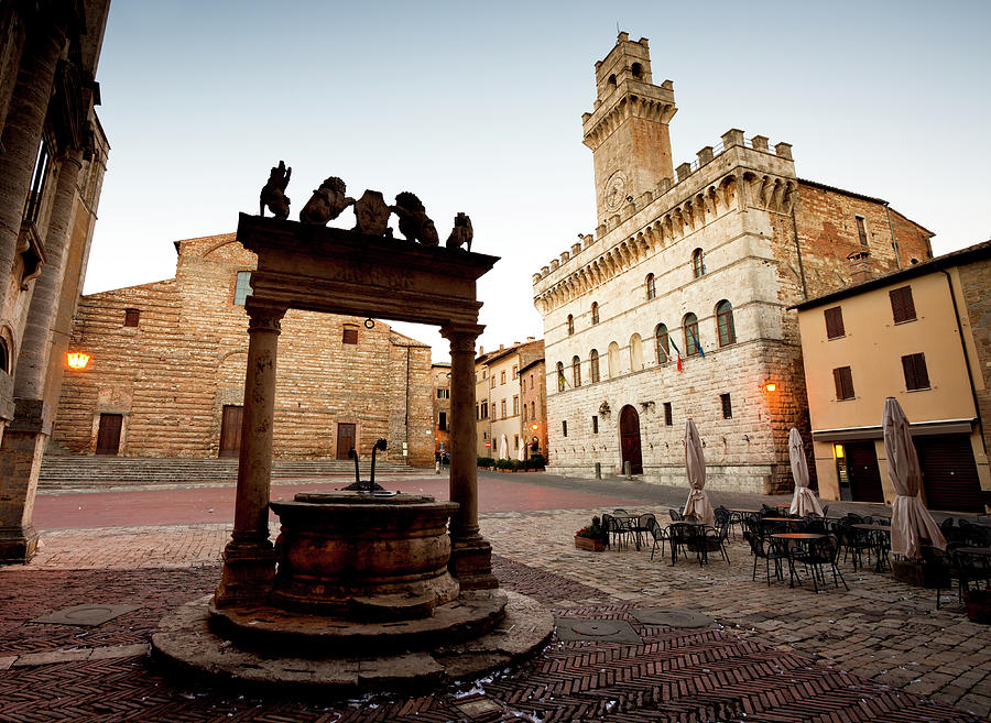 Montepulciano Square With Well And Town Photograph by Kjschoen
