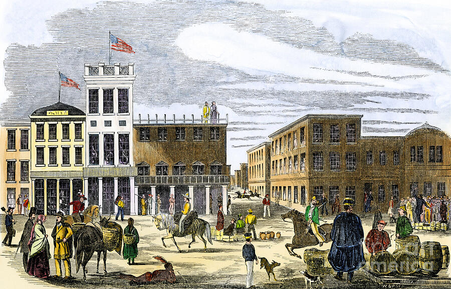 Montgomery Street In San Francisco During The Gold Rush, 1851 Drawing by American School