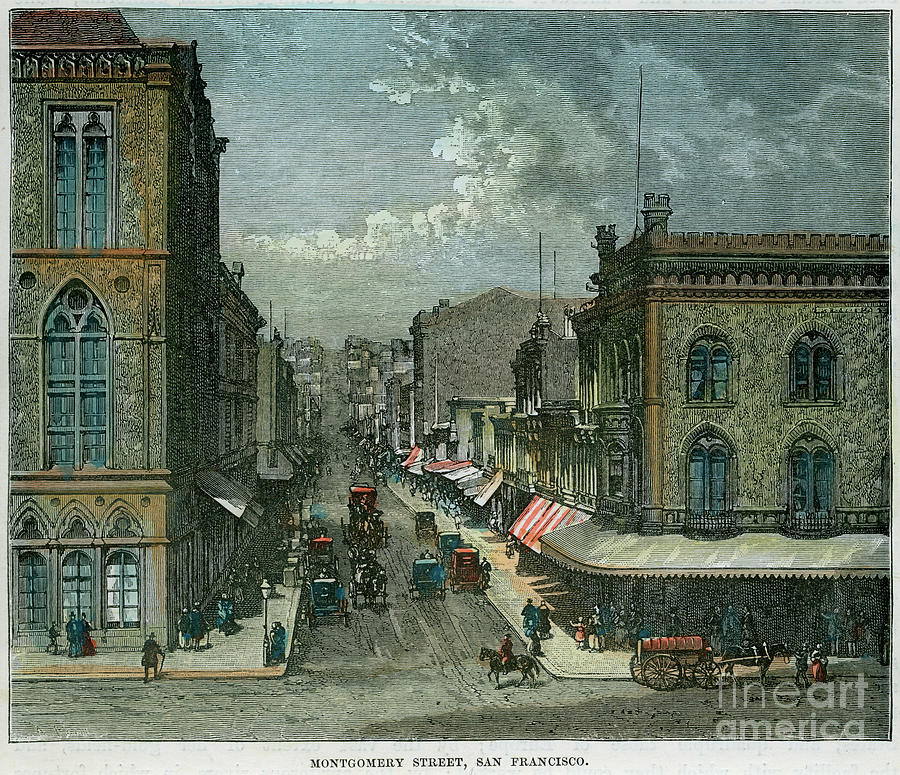 Montgomery Street, San Francisco Drawing by Print Collector