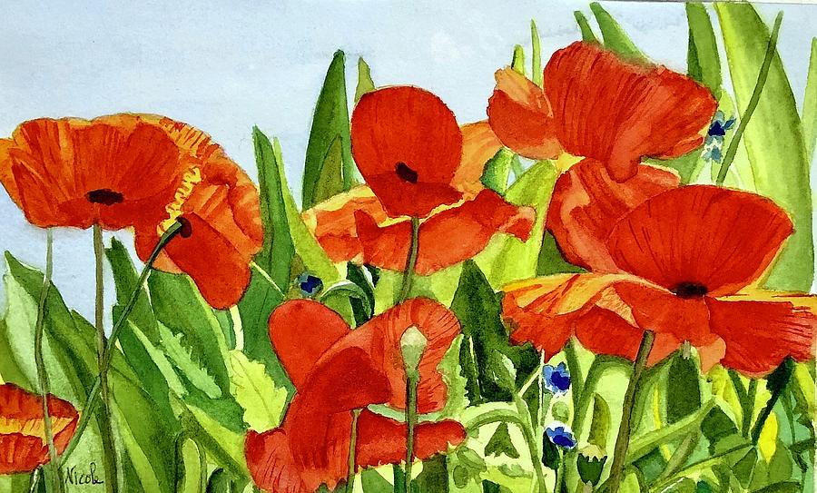 Monticello Poppies Painting by Nicole Curreri