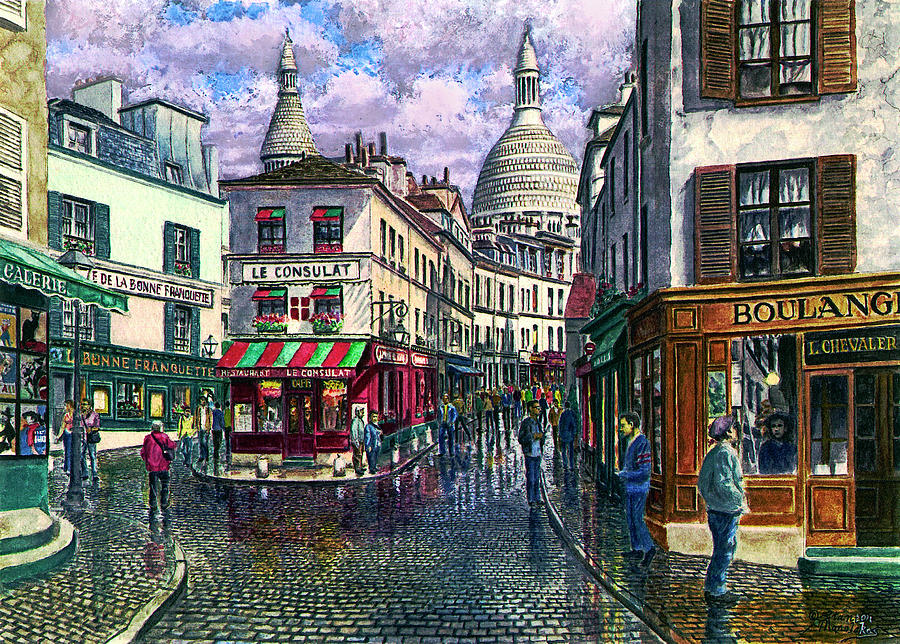 Paris Painting - Montmartre A Break In The Storm by Stanton Manolakas
