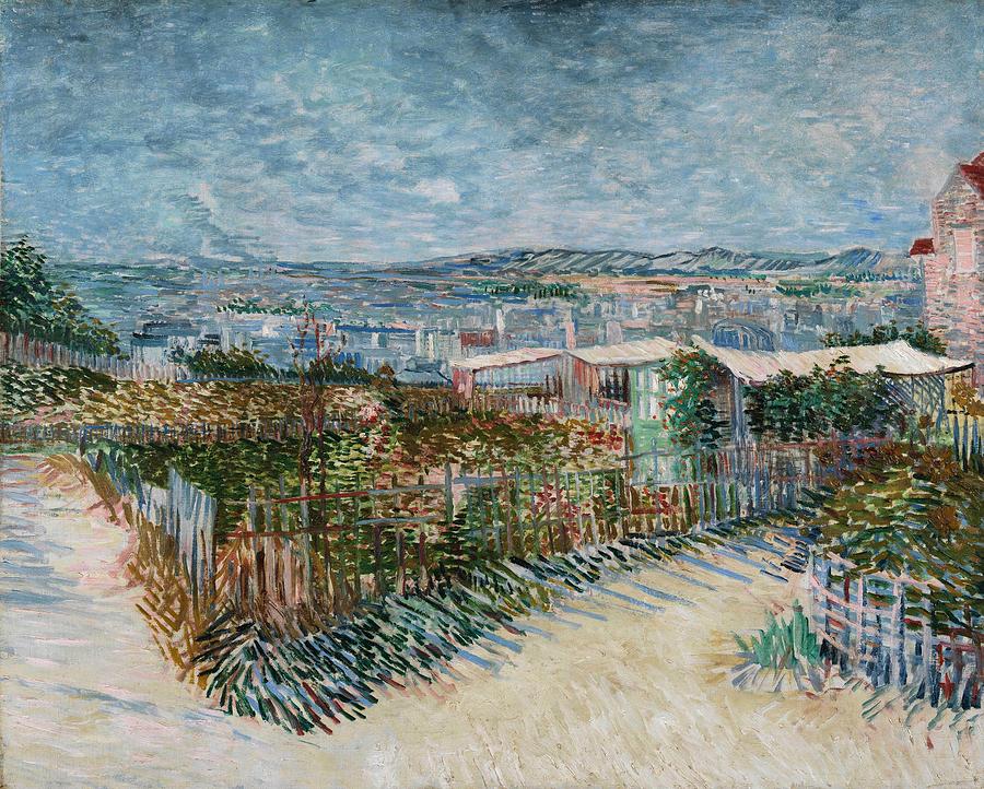 Montmartre Behind the Moulin de la Galette. Painting by Vincent van Gogh -1853-1890-