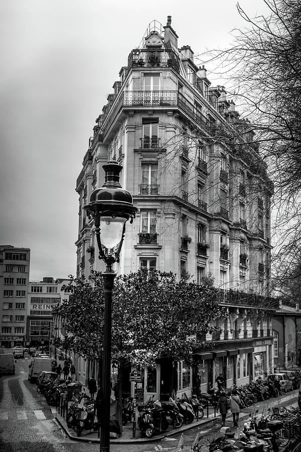 Montmartre Paris Architecture in Black and White Photograph by Georgia Clare