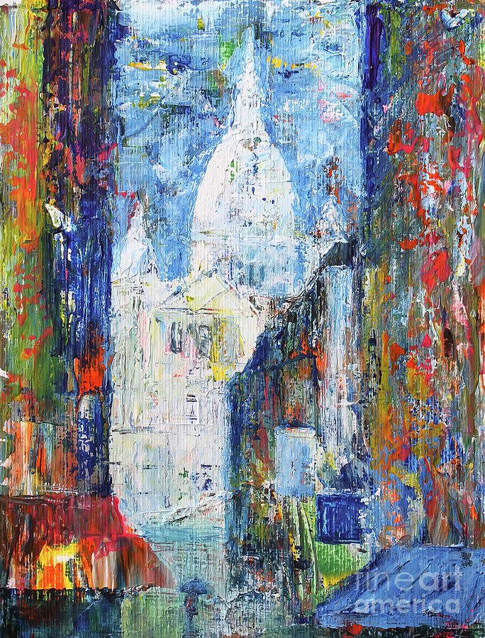 Montmartre street in the Paris Painting by Denys Kuvaiev