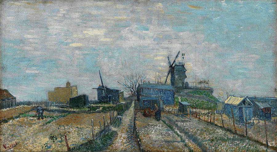 Montmartre Windmills and Allotments. Painting by Vincent van Gogh -1853-1890- Montmartre Windmills and Allotments. Painting by Vincent van Gogh -1853-1890-