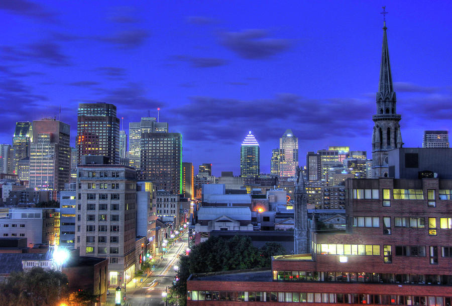 Montreal Downtown At Dawn Photograph by Jean Surprenant