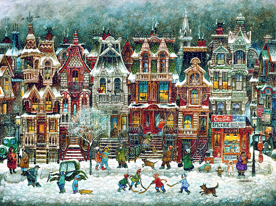 Hockey Painting - Montreal Winter by Bill Bell