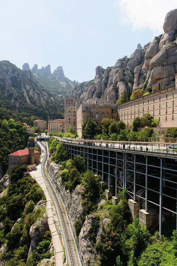 Architecture Digital Art - Montserrat Mountain And Monastery, Catalonia, Spain by Matt Dutile