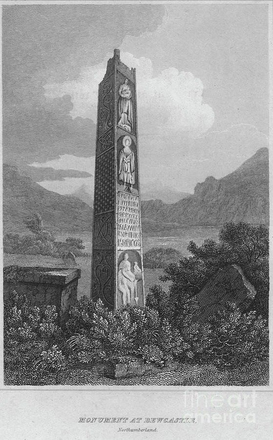 Monument At Bewcastle. Northumberland Drawing by Print Collector
