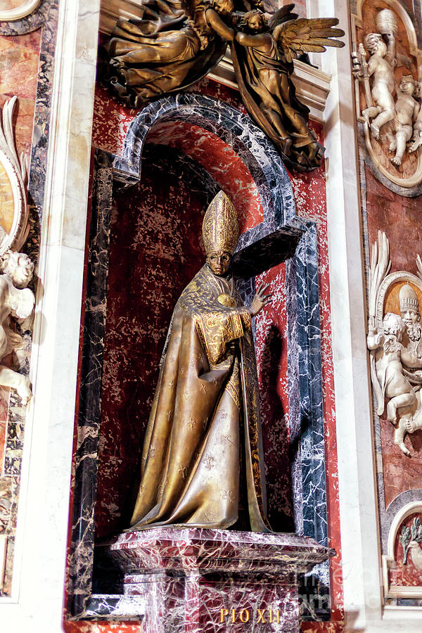 Monument to Pius XII at Saint Peters Basilica in Vatican City Photograph by John Rizzuto