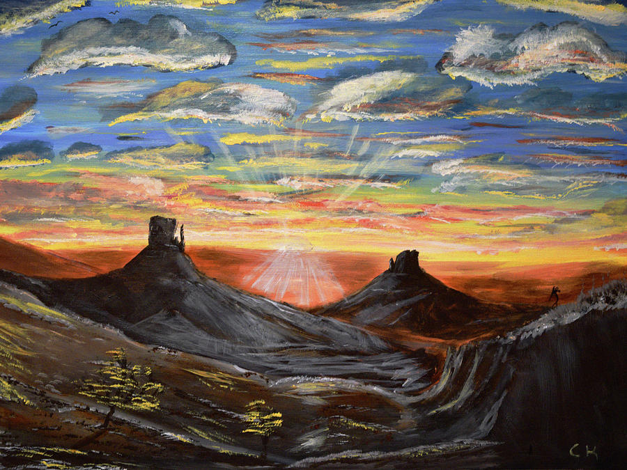 Monument Valley and Kokopelli Painting by Chance Kafka