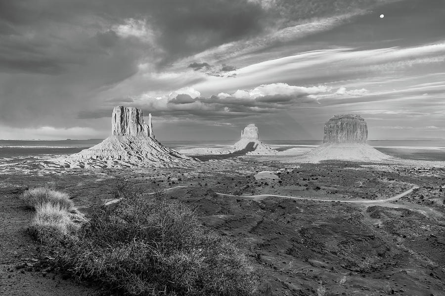 Monument Valley Bw Photograph