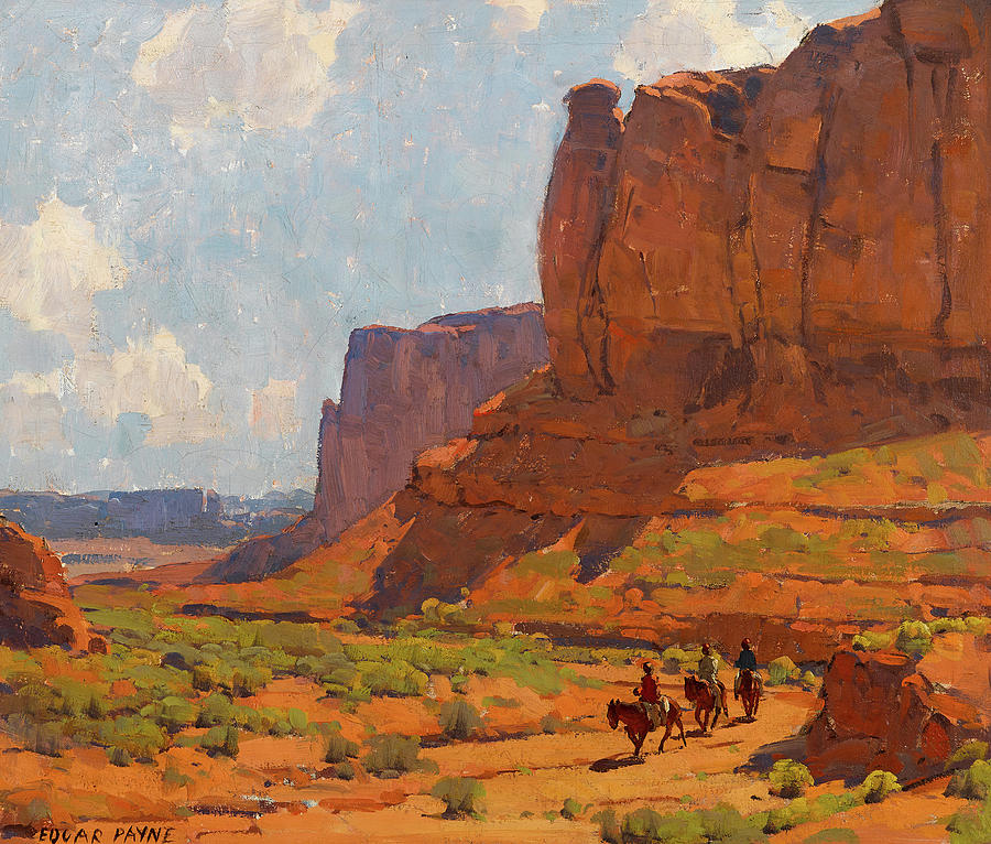 Mountain Painting - Monument Valley, Riverbed by Edgar Payne