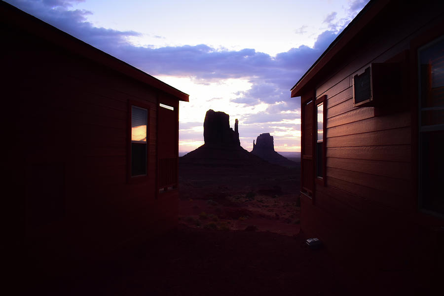 Desert Photograph - Monument Valley Vista Sunrise From Between The View Cabins 04 by Thomas Woolworth