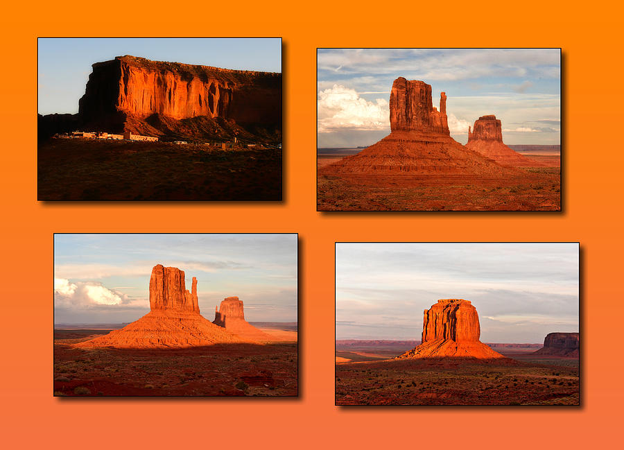 Sunset Photograph - Monument Valley Vista SunSet Collage by Thomas Woolworth