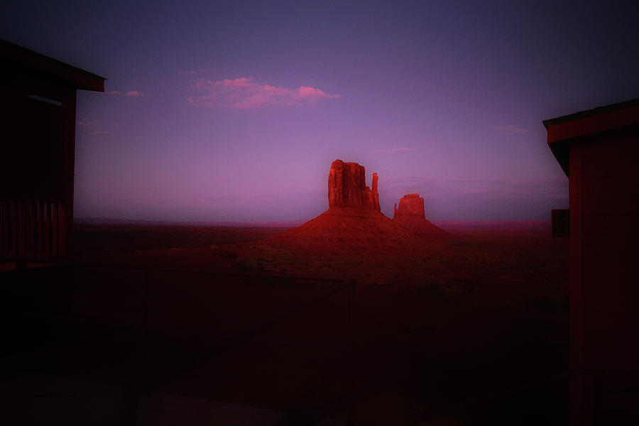 Desert Photograph - Monument Valley Vista SunSet From Between The View Cabins 02 by Thomas Woolworth
