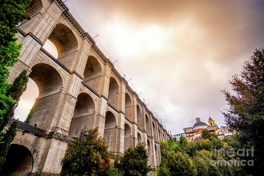 Architecture Photograph - monumental bridge of Ariccia - Rome province in Lazio - Italy by Luca Lorenzelli