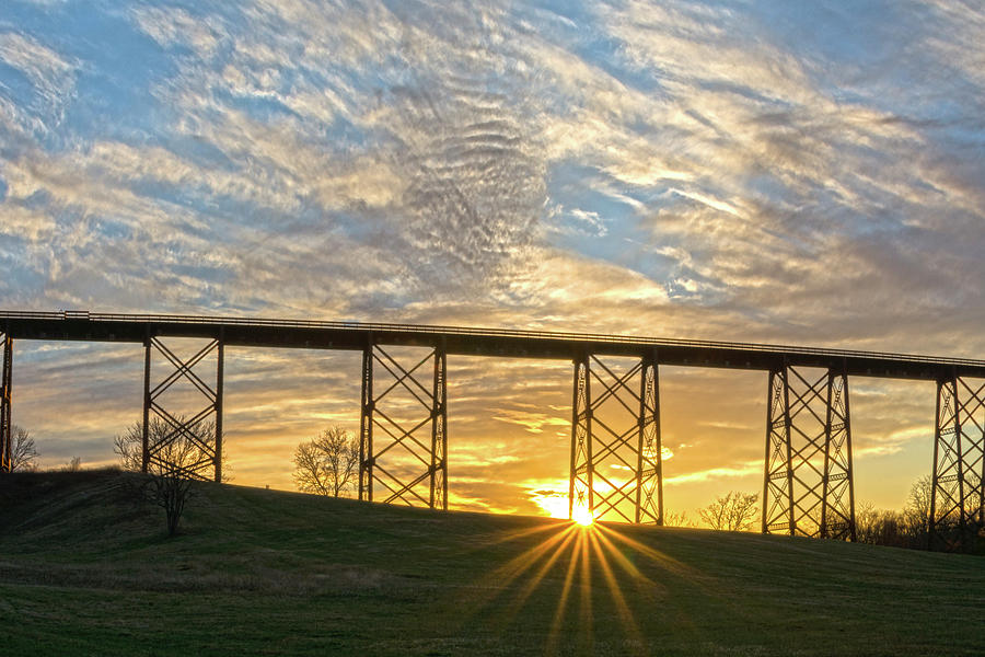 Sunset Photograph - Moodna Viaduct Trestle Sunset by Angelo Marcialis