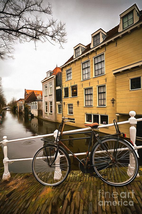 Canal Photograph - Moody Morning in Delft by Eva Lechner