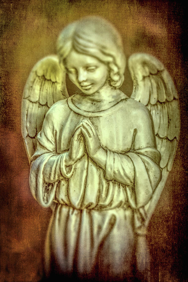 Moody Textured Angel Statue Photograph by Garry Gay