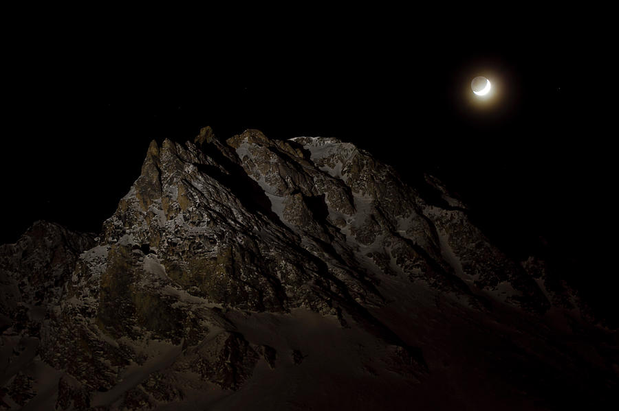 Moon And Mountain Photograph by Kevin Grace