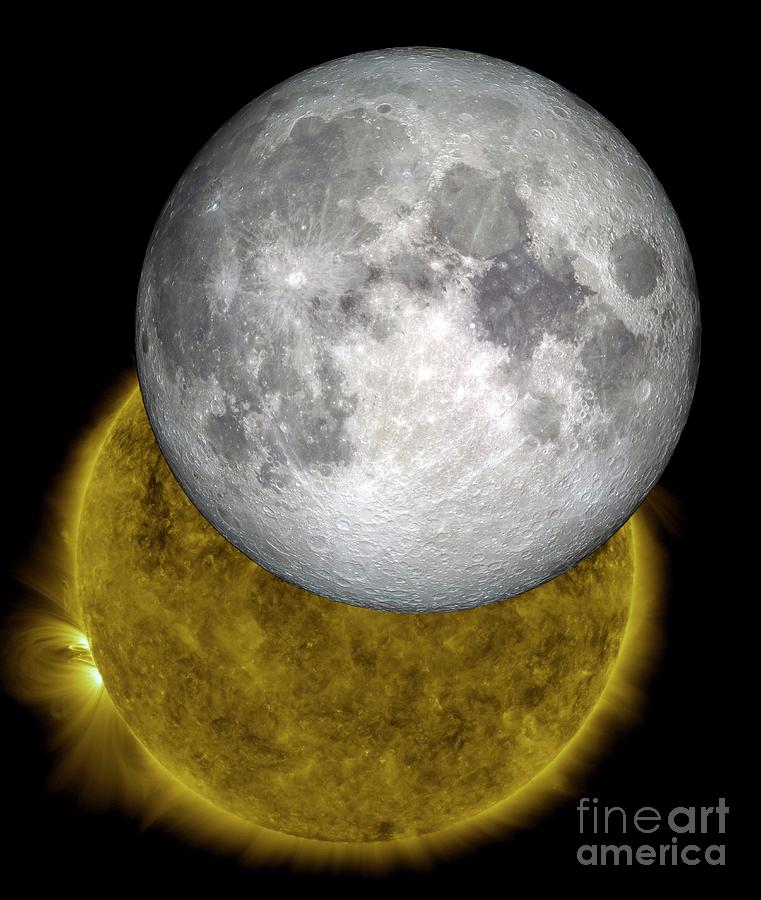 Moon And Sun Photograph by Nasa/sdo/lro/gsfc/science Photo Library