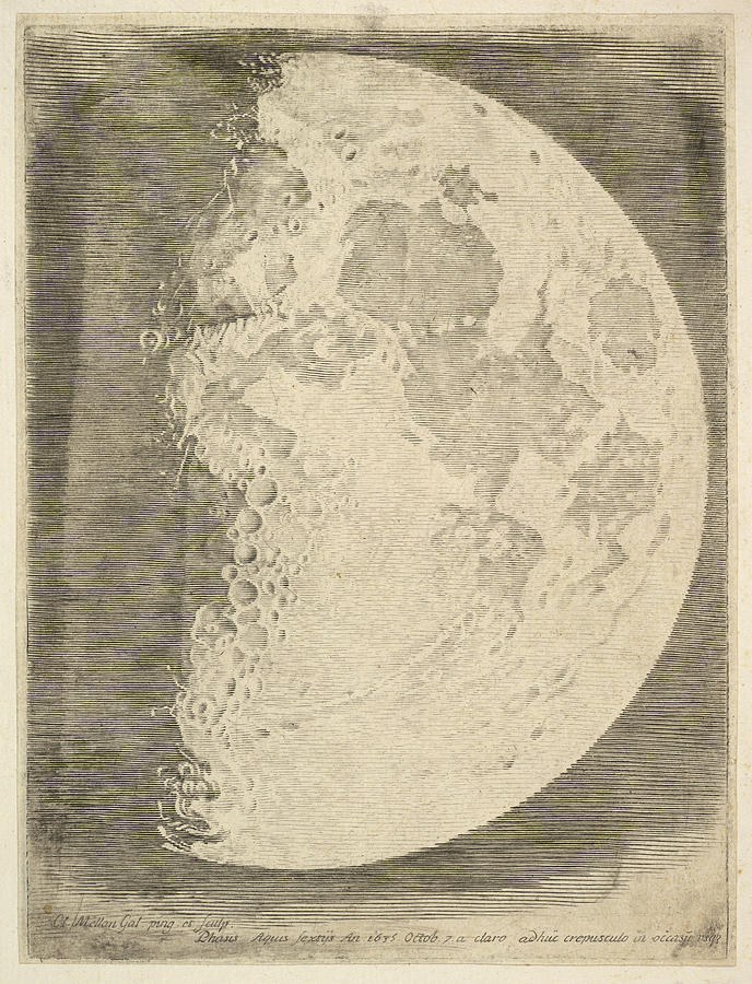 Moon, First Quarter, 1635 Photograph by Science Source