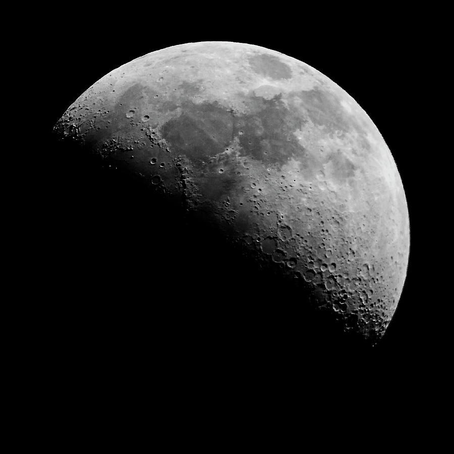 Nature Photograph - Moon - First Quarter by Luke Peterson Photography