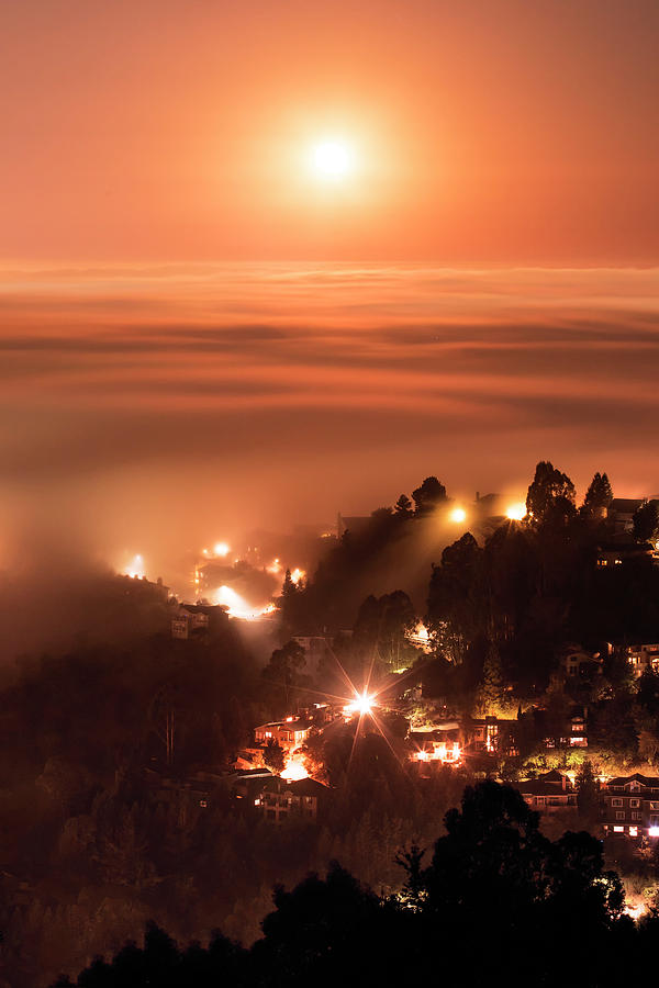 Moon Fog Madness, Oakland Photograph by Vincent James