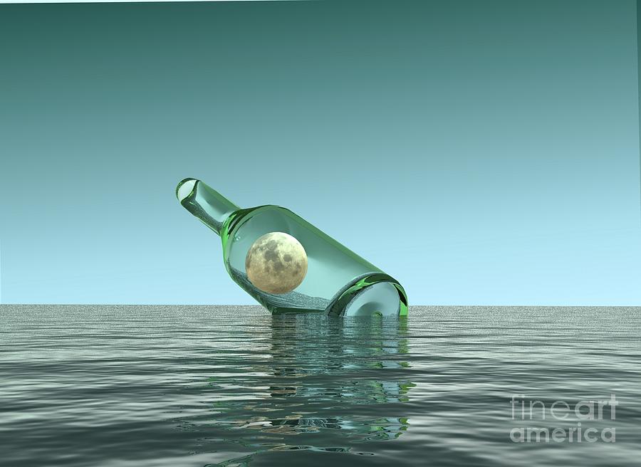 Moon in a Bottle Digital Art by Ana Borras Fine Art America