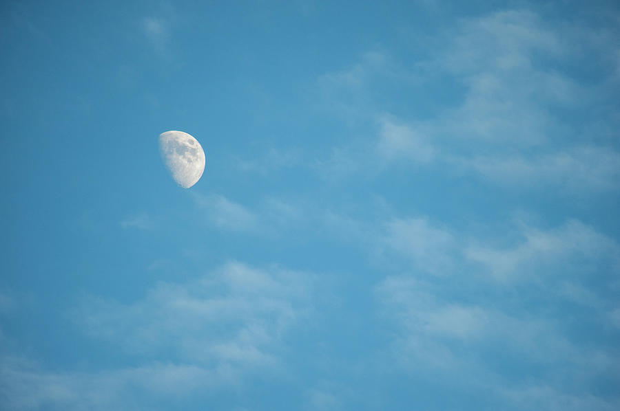 Moon In A Late Afternoon Sky Photograph by Brian Stablyk