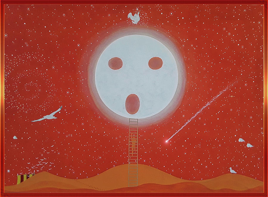 Moon Ladder Painting by Harald Dastis