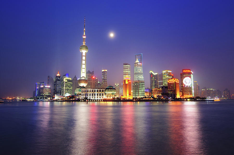 Moon Night The Bund Photograph by Copyright Of Eason Lin Ladaga - Fine ...