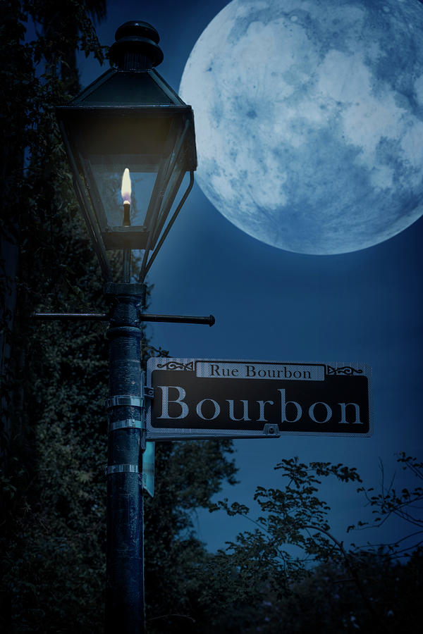 Moon Over Bourbon Street Photograph by Todd Taulman | Fine Art America